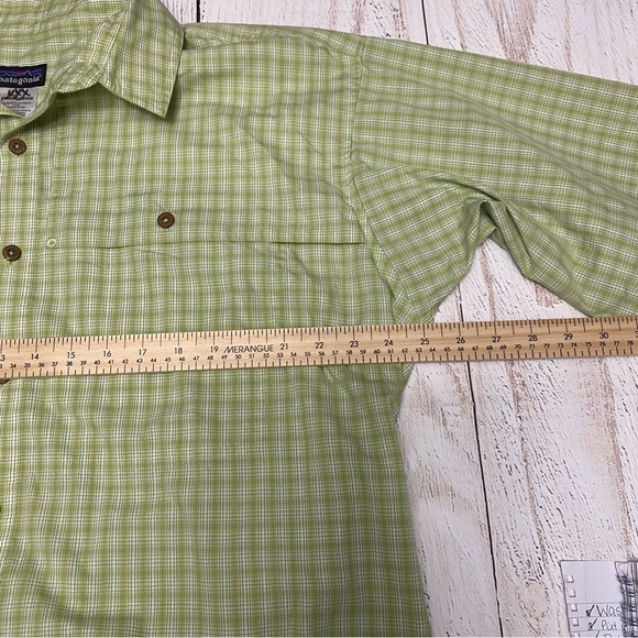 Patagonia Island Hopper Light Green Checkered Long Sleeve Shirt XL - Picture 7 of 7